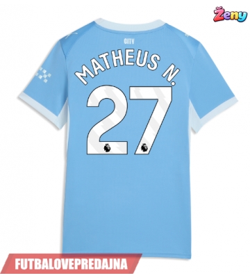 Lacne Ženy Futbalové dres Manchester City Matheus Nunes #27 2026-27 Krátky Rukáv - Domáci